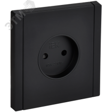 FORTE&PIANO Розетка 1-местная без заземления с защитными шторками винтовое крепление 10А FP117M металл черный IEK