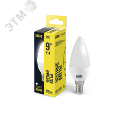 Лампа светодиодная C35 свеча 9Вт 230В 4000К E14