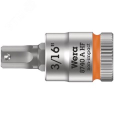 Головка торцевая 8740 A Hex-Plus HF Zyklop со вставкой под внутренний шестигранник DR 1/4 с фиксацией крепежа 3/16X28 мм