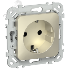 FLITE Розетка с заземлением с защитными шторками 16А РСш11-0-ФлШ шампань IEK