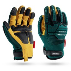 Перчатки профессиональные комбинированные, виброзащита, увеличенные противоударные накладки, PANZER, р.XL, 10