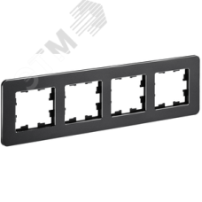 BRITE Рамка 4 поста РУ-4-1-Бр металл черный RE IEK
