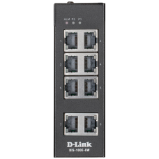 Коммутатор/ DIS-100E-8W Unmanaged Industrial Switch 8x100Base-TX, Surge 2KV, Alarm relay, DIN-Rail, metal case IP30, -40 to 75°C, only DC power, w/o power supply