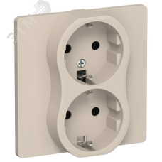 FLITE Розетка 2-местная с заземлением без защитных шторок 16А в сборе РС12-0-К-ФлЛ льняной IEK