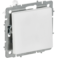 BRITE Выключатель 1-клавишный проходной 10А безвинтовое крепление ВС11-1-6-БрАБ арктический белый IEK