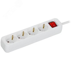 UMA Удлинитель У04К 4 места 3м 3х1,5мм2 16А бел. IEK с кнопкой