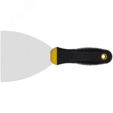 Шпатель, нерж.сталь, черно-желтая прорезин.ручка 4'' (100 мм)