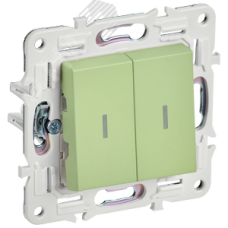 SKANDY Выключатель 2-клавишный с индикацией 10А SK-V09G мятный IEK