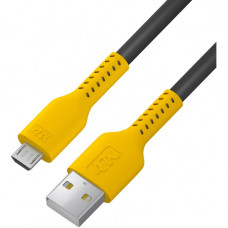 4ПХ Кабель 1.0m MicroUSB, черный, желтый ПВХ