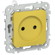 FLITE Розетка без заземления с защитными шторками безвинтовое крепление 10А РСш01-1-ФлЖК желтый карри IEK