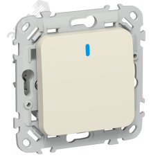 FLITE Выключатель 1-клавишный кнопочный с индикацией 10А ВС11-2-1-ФлСл сливочный IEK