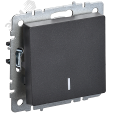 BRITE Выключатель 1-клавишный с индикацией 10А безвинтовое крепление ВС11-1-1-БрЧ черный IEK