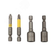 Набор бит и торцевых головок магнитные (PH2, PZ2, 8 мм, 10 мм) длина 50 мм, сталь S2