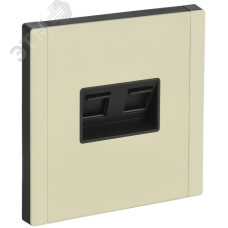 FORTE&PIANO Розетка двойная RJ11+RJ45 кат.5E FP835M металл слоновая кость IEK