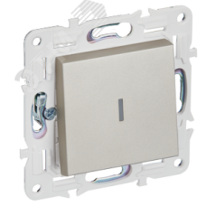 SKANDY Выключатель 1-клавишный с индикацией 10А SK-V07Sh шампань IEK