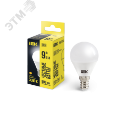 Лампа светодиодная G45 шар 9Вт 230В 3000К E14