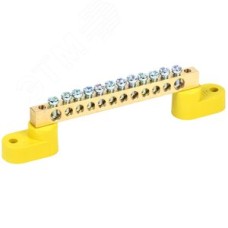 Шина PE земля на двух угловых изоляторах ШНИ-6х9-12-У2-Ж