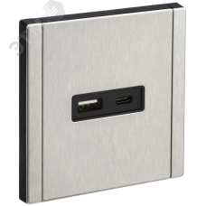 FORTE&PIANO Розетка USB A+C 3,1А FP750M металл никель IEK
