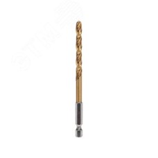 Сверло по металлу, 6 мм, Р6М5, ТИТАН, шестигранный хвостовик (1 шт. в упаковке) DIN 338