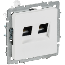 BRITE Розетка компьютерная двойная кат.5E RJ45 РК10-2-БрАБ арктический белый IEK