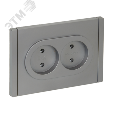 FORTE&PIANO Розетка 2-местная без заземления без защитных шторок безвинтовое крепление 10А FP526 сталь IEK
