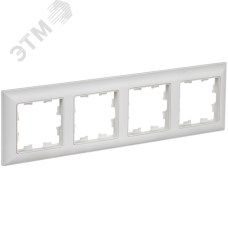 BRITE Рамка 4-местная РУ-4-БрАБ арктический белый/белый IEK