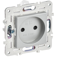 SKANDY Розетка без заземления с защитными шторками 10А SK-R01S серебряный IEK