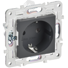 SKANDY Розетка с заземлением без защитных шторок 16А SK-R05T титан IEK