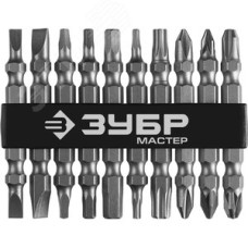Набор бит длинные ''МХ-10'', Cr-V, двусторонние для шуруповерта в держателе 10 шт
