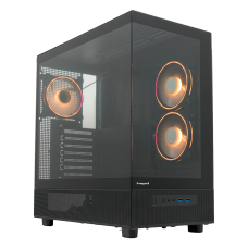 Корпус без блока питания/ Case HSPD F710, Panoramic Mid Tower, Black, TG, 0.5 SPCC, 3x120mm ARGB (FN027) E-ATX, ATX, mATX, mITX 185/395/270mm 2x2.5", 1x3.5", 7xPCI 2xUSB-A 3.0 435x230x457mm