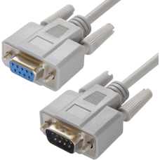 GCR PRO Удлинитель Premium 1.8m серый, RS-232 DB9 M/DB9 F, 30AWG, экран