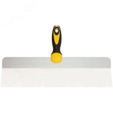 Шпатель фасадный нержавеющий Профи, прорезиненная ручка с метал.бойком 450 мм