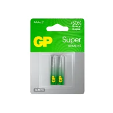 Алкалиновые батарейки GP Super Alkaline G-Tech 24А ААA - 2 шт. на блистере