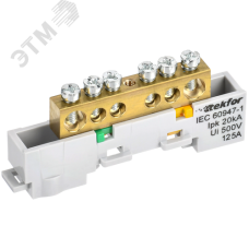 TEKFOR Шина PE земля неизолированная на универсальном держателе 8х12-6-Ж IEK