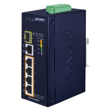 коммутатор/ PLANET IGS-614HPT IP40 Industrial 4-Port 10/100/1000T 802.3at PoE + 1-Port 10/100/1000T + 1-Port 100/1000X SFP Gigabit Ethernet Switch(-40 to 75 C, dual 12V~56V DC power boost, PoE Usage LED)