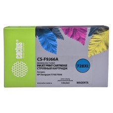 -/ Картридж струйный Cactus CS-F9J66A 728XL пурпурный (130мл) для HP DJ T730/T830