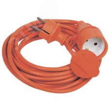 Шнур УШ-01РВ оранжевый с вилкой и розеткой 2Р+РЕ/20 метров 3х1мм2 IP44