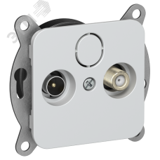 FLITE Розетка 2-местная TV+SAT экранированная оконечная РТВс-2-1-1-ФлЖ жемчуг IEK