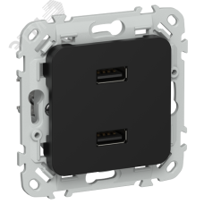 FLITE Розетка USB A+A 3,1А РЮ-2-ФлЧ черный IEK