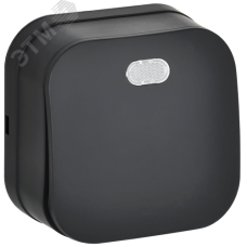 GLORY Выключатель 1-клавишный для открытой установки с индикацией 10А ВС20-1-1-ХЧм черный матовый IEK