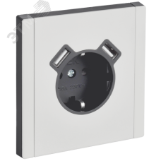 FORTE&PIANO Розетка 1-местная с заземлением с защитными шторками винтовое крепление 16А USB A+A 3,1А FP245M металл белый IEK