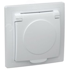 KVARTA Розетка 1-местная с заземлением крыш. 16А РСб10-3-КБ белый GENERICA