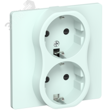FLITE Розетка 2-местная с заземлением с защитными шторками 16А в сборе РСш12-0-К-ФлХЛ холодный лед IEK